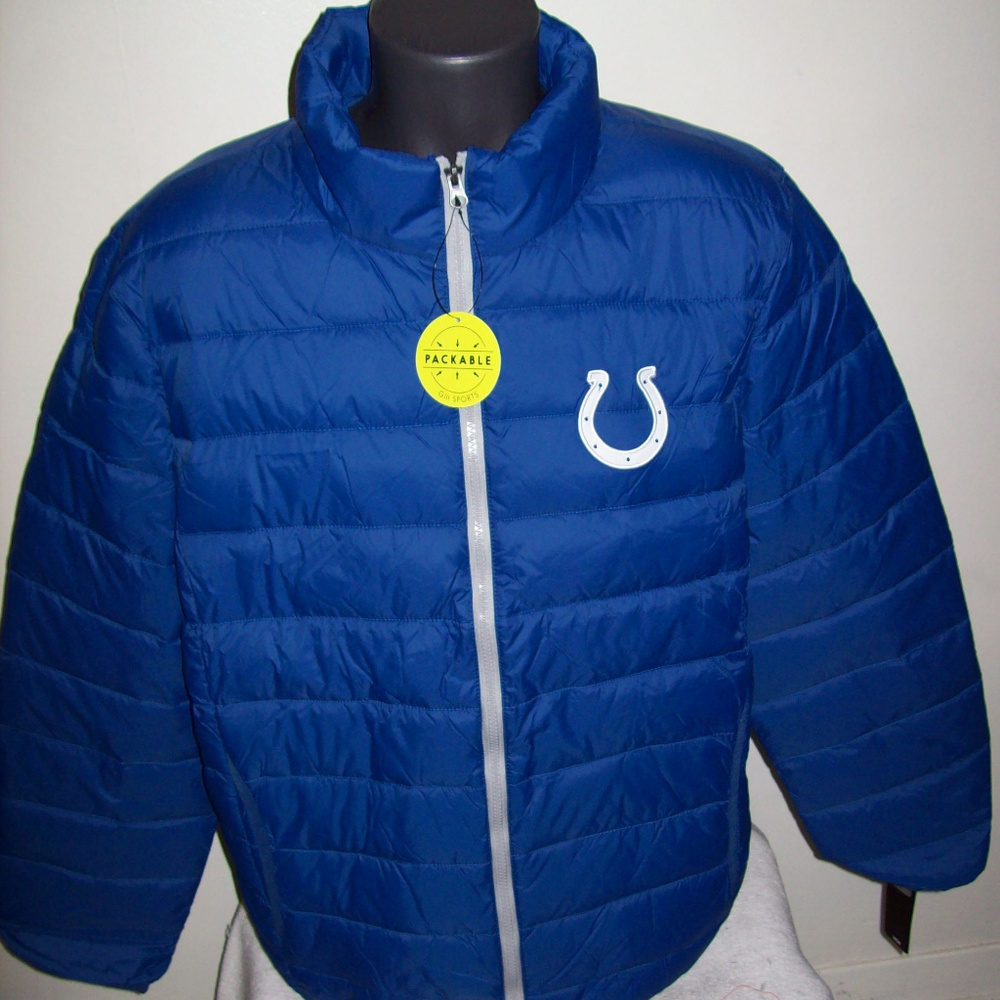 NFL INDIANAPOLIS COLTS PUFFER PACK JACKET S M XL 3X